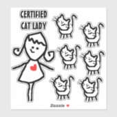 Certified Cat Lady Aufkleber (Blatt)