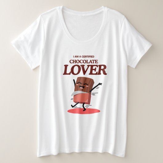 Certified Chocolate Lover | Funny Chocolate Design Große Größe T-Shirt (Design vorne)