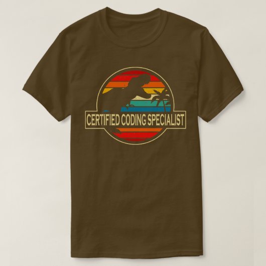 Certified Coding Specialist Dinosaur T-Shirt (Design vorne)