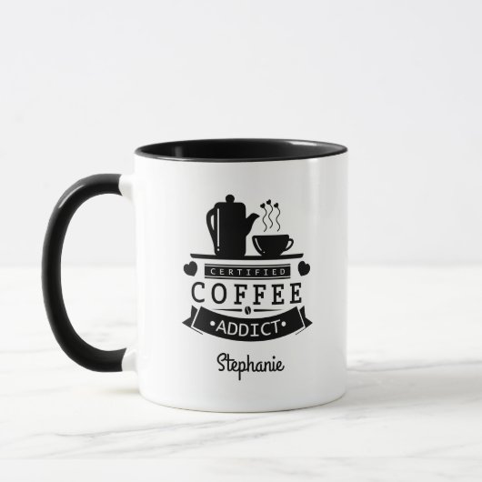 Certified Coffee Addict Funny Mug Tasse (Links)