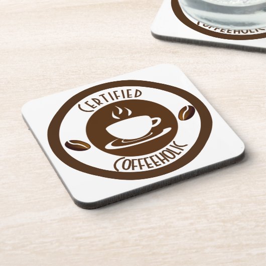Certified CoffeeHolic Briefmarke Classic Getränkeuntersetzer (Linke Seite)