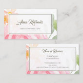 Certified Consultant Hübsch Pink Floral Visitenkarte (Vorne/Hinten)