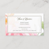 Certified Consultant Hübsch Pink Floral Visitenkarte (Rückseite)