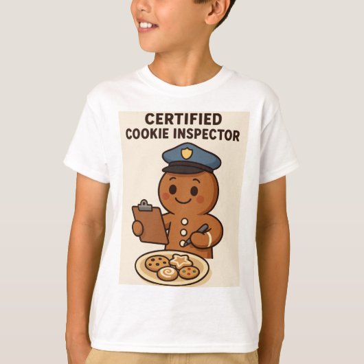 Certified Cookie Inspector Gingerbread Man T-Shirt (Vorderseite)