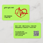 Certified CPR Instructor Custom QR Visitenkarte (Vorne/Hinten)