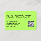 Certified CPR Instructor Custom QR Visitenkarte (Rückseite)