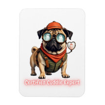 Certified Cuddle Expert Fridge Magnet – Cute Pug