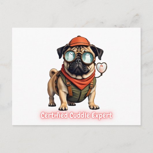 Certified Cuddle Expert Invitation Postcard Einladungspostkarte (Vorderseite)