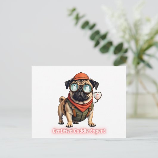 Certified Cuddle Expert Invitation Postcard Einladungspostkarte (Stehend Vorderseite)