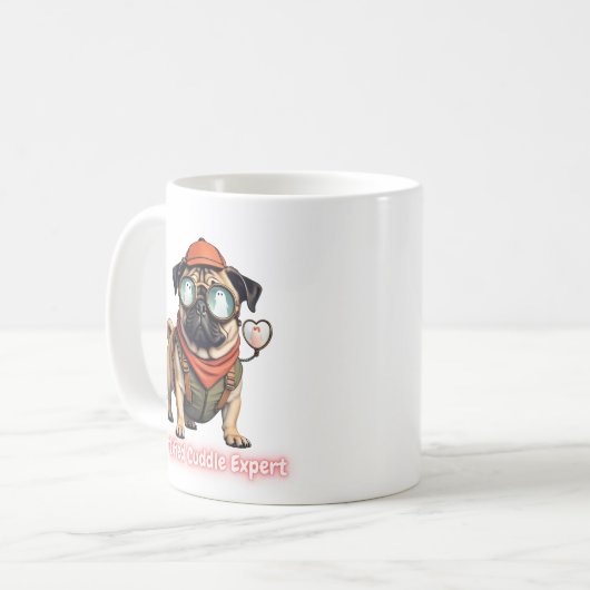 Certified Cuddle Expert Mug – Funny Pug Lover  Kaffeetasse (Vorderseite Links)