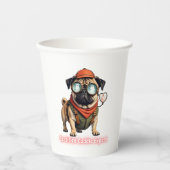 Certified Cuddle Expert Paper Cup – Cute Pug Party Pappbecher (Vorderseite)