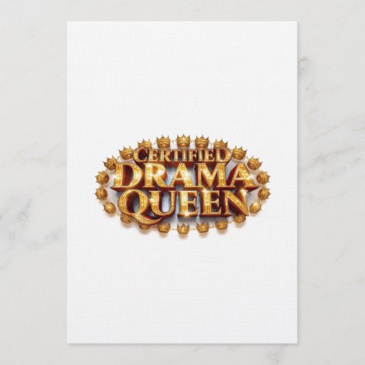 Certified Drama Queen Einladung (Vorderseite)