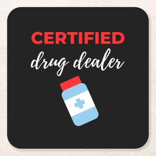 Certified Drug Dealer Rechteckiger Pappuntersetzer (Vorderseite)