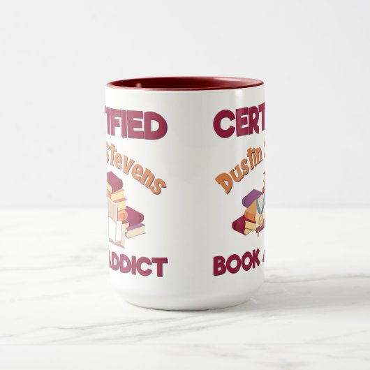 Certified Dustin Stevens Book Addict Tasse (Zentrum)