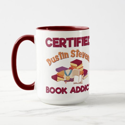 Certified Dustin Stevens Book Addict Tasse (Links)