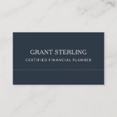 Certified Financial Planner Navy Blue Professional Visitenkarte (Vorderseite)