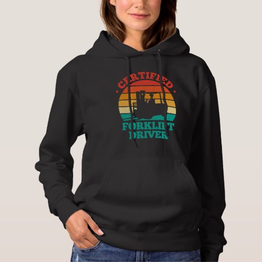 Certified Forklift Driver Retro Hoodie (Vorderseite)