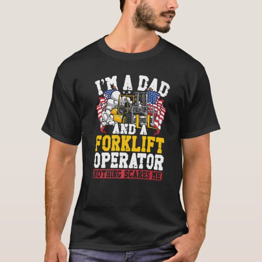 Certified Forklift Truck Operator Dad Father Vinta T-Shirt (Vorderseite)