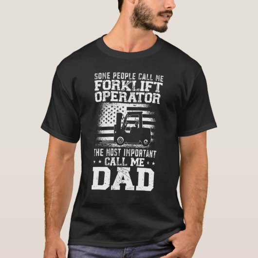 Certified Forklift Truck Operator Dad Father Vinta T-Shirt (Vorderseite)