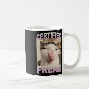 Certified Freak Cat Meme Funny Pet Spaß Kaffeetasse