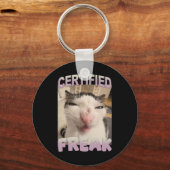Certified Freak Cat Meme Funny Pet Spaß Schlüsselanhänger (Vorderseite)