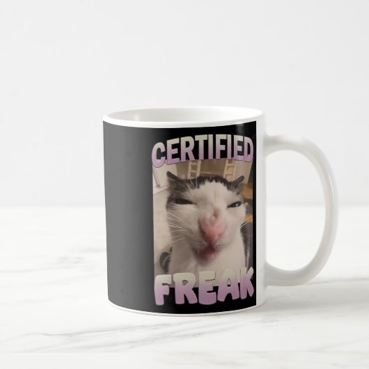 Certified Freak Cat Meme Meme Offensive Memes Funn Kaffeetasse (Rechts)