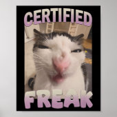 Certified Freak Cat Meme Meme Offensive Memes Funn Poster (Vorne)