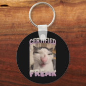 Certified Freak Cat Meme Meme Offensive Memes Funn Schlüsselanhänger (Vorderseite)