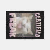 Certified Freak Funny Cat Meme Fleecedecke (Vorderseite (Horizontal))