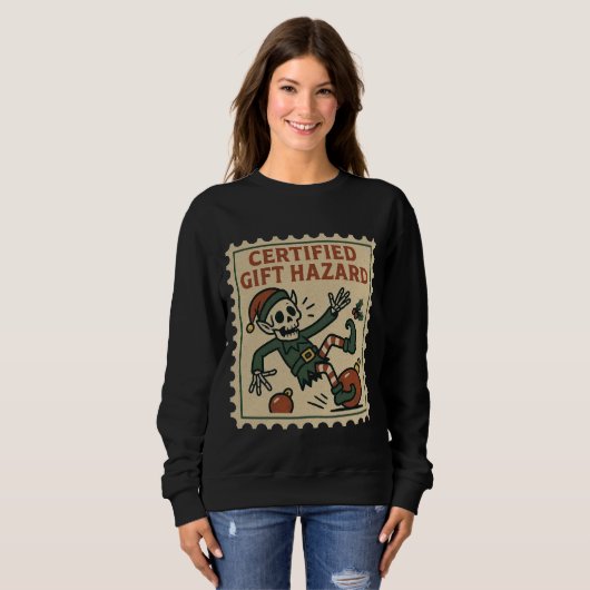 Certified Gift Hazard Skeleton Elf Women’s Sweatshirt (Vorne ganz)