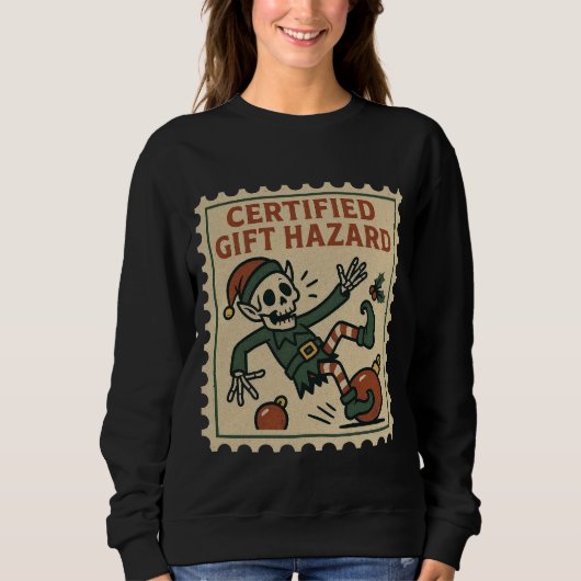Certified Gift Hazard Skeleton Elf Women’s  Sweatshirt (Vorderseite)