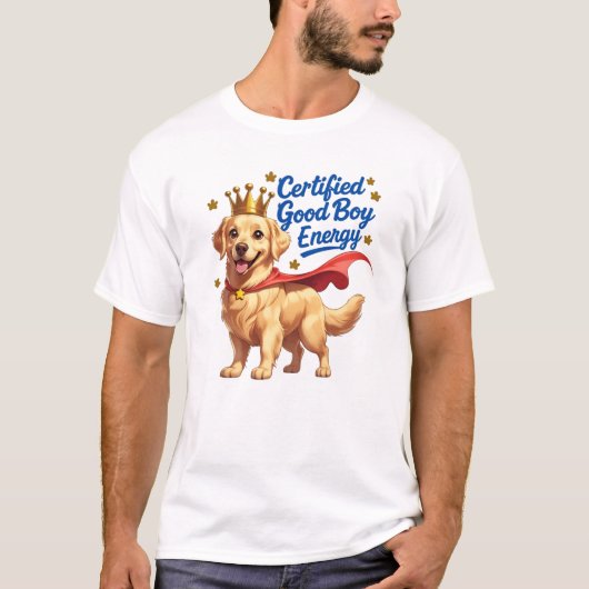 Certified Good Boy - Dog Lover Cartoon Design T-Shirt (Vorderseite)