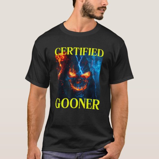 Certified Gooner Cringe Hard Skeleton Meme T-Shirt (Vorderseite)