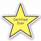 Certified Icon Star Sticker – Funny Sticker (Vorderseite)