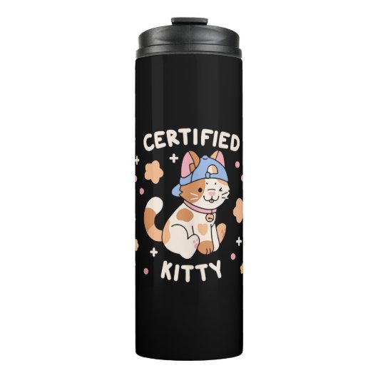 Certified Kitty Cat Lover Thermosbecher (Vorderseite)