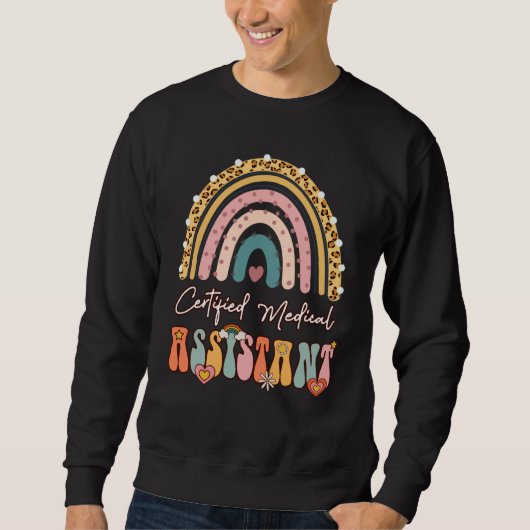 Certified Medical Assistant CMA Groovy Retro Rainb Sweatshirt (Vorderseite)