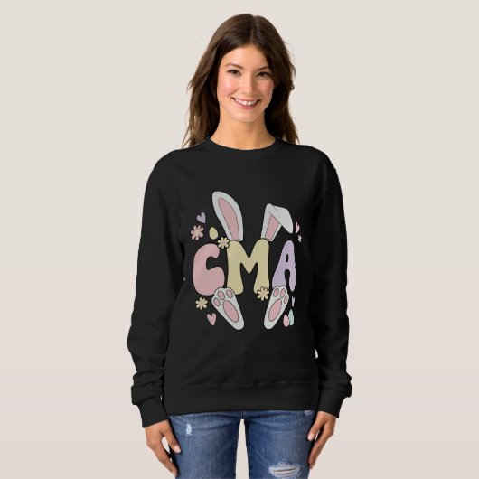 Certified Medical Assistant Easter Bunny CMA Easte Sweatshirt (Vorne ganz)