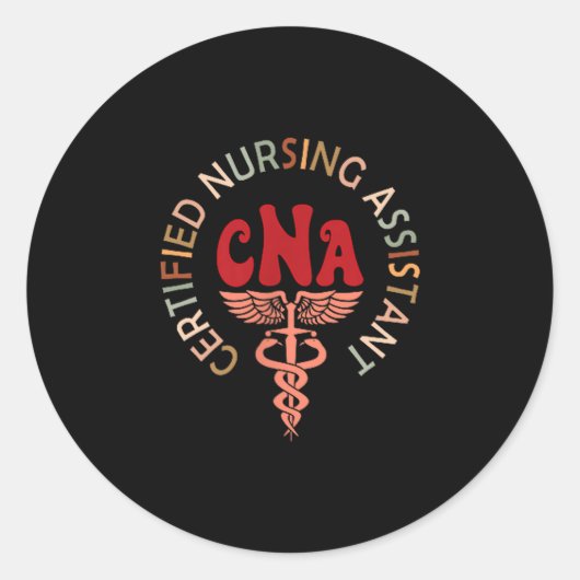 Certified Nurse Istant Certified Nursing Istant Cn Runder Aufkleber (Vorderseite)