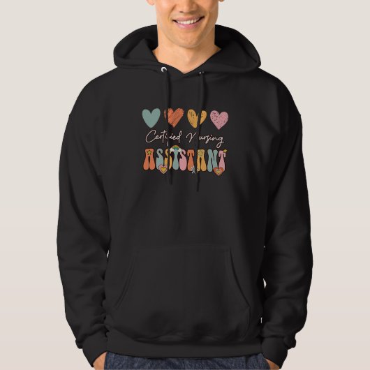 Certified Nursing Assistant CNA Groovy Retro Cute Hoodie (Vorderseite)