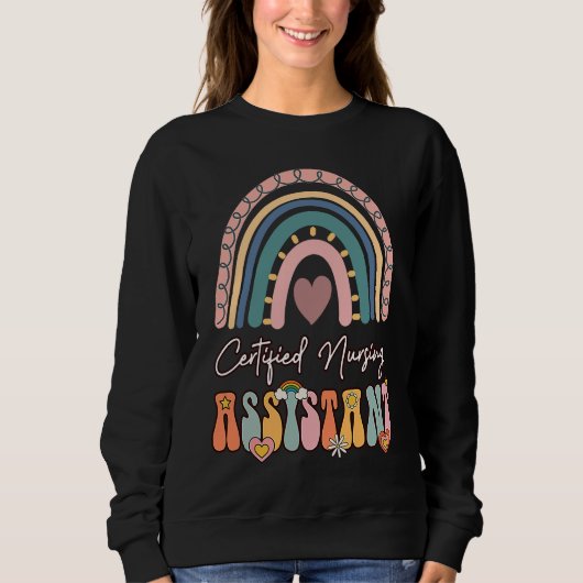Certified Nursing Assistant CNA Groovy Retro Rainb Sweatshirt (Vorderseite)