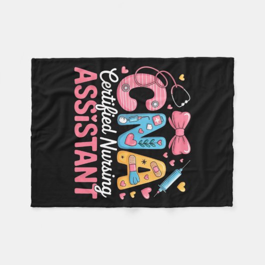 Certified Nursing Istant Nurse Aide Nurse Istant C Fleecedecke (Vorderseite (Horizontal))