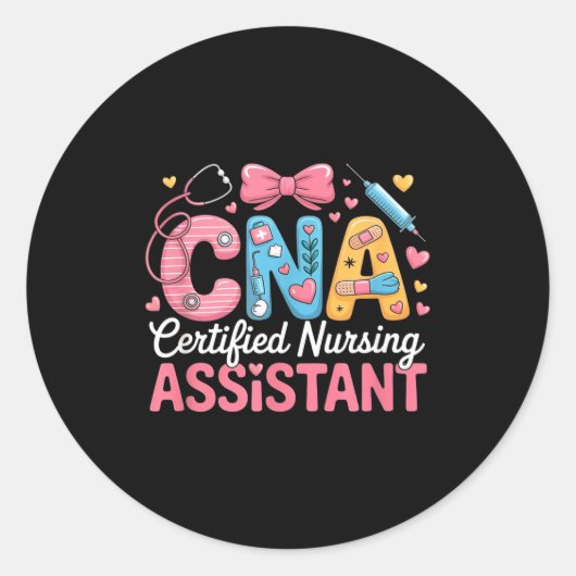 Certified Nursing Istant Nurse Aide Nurse Istant C Runder Aufkleber (Vorderseite)