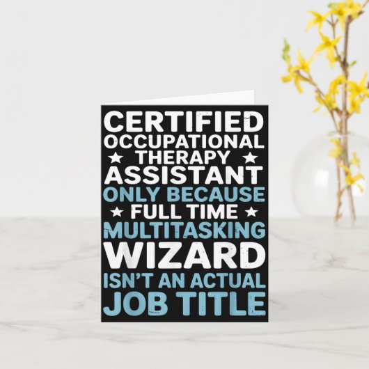 Certified Occupational Therapy Istant Cota Therast Karte (Gelbe Blume)