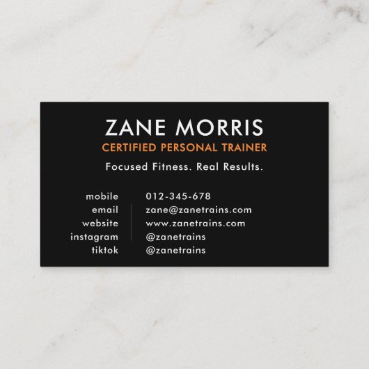 Certified Personal Trainer QR Code Visitenkarte (Rückseite)