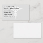 Certified Physicians Assistant Business Cards Visitenkarte (Vorne/Hinten)