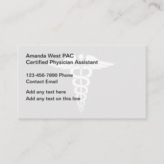 Certified Physicians Assistant Business Cards Visitenkarte (Vorderseite)