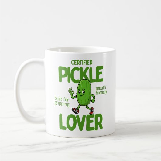 Certified Pickle Lover Funny Foodie Coffee Kaffeetasse (Links)