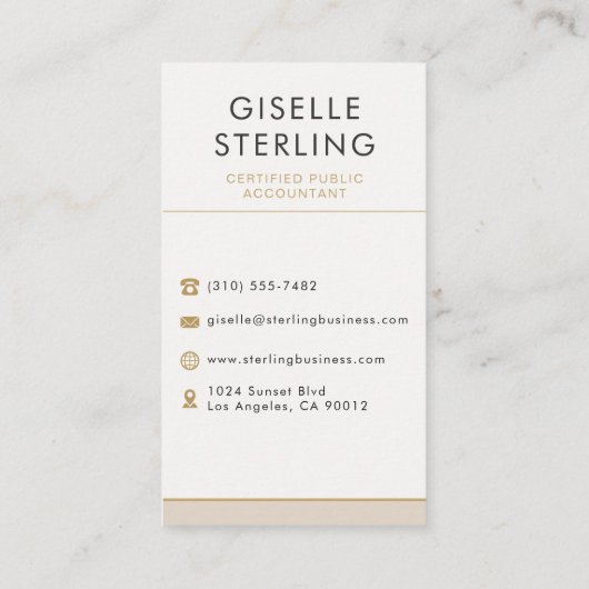 Certified Public Accountant CPA Photo Visitenkarte (Rückseite)
