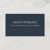 Certified Public Accountant Navy Blue Professional Visitenkarte (Vorderseite)