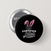Certified Puck Bunny Funny Ice Hockey Slang Zitat Button (Vorne & Hinten)